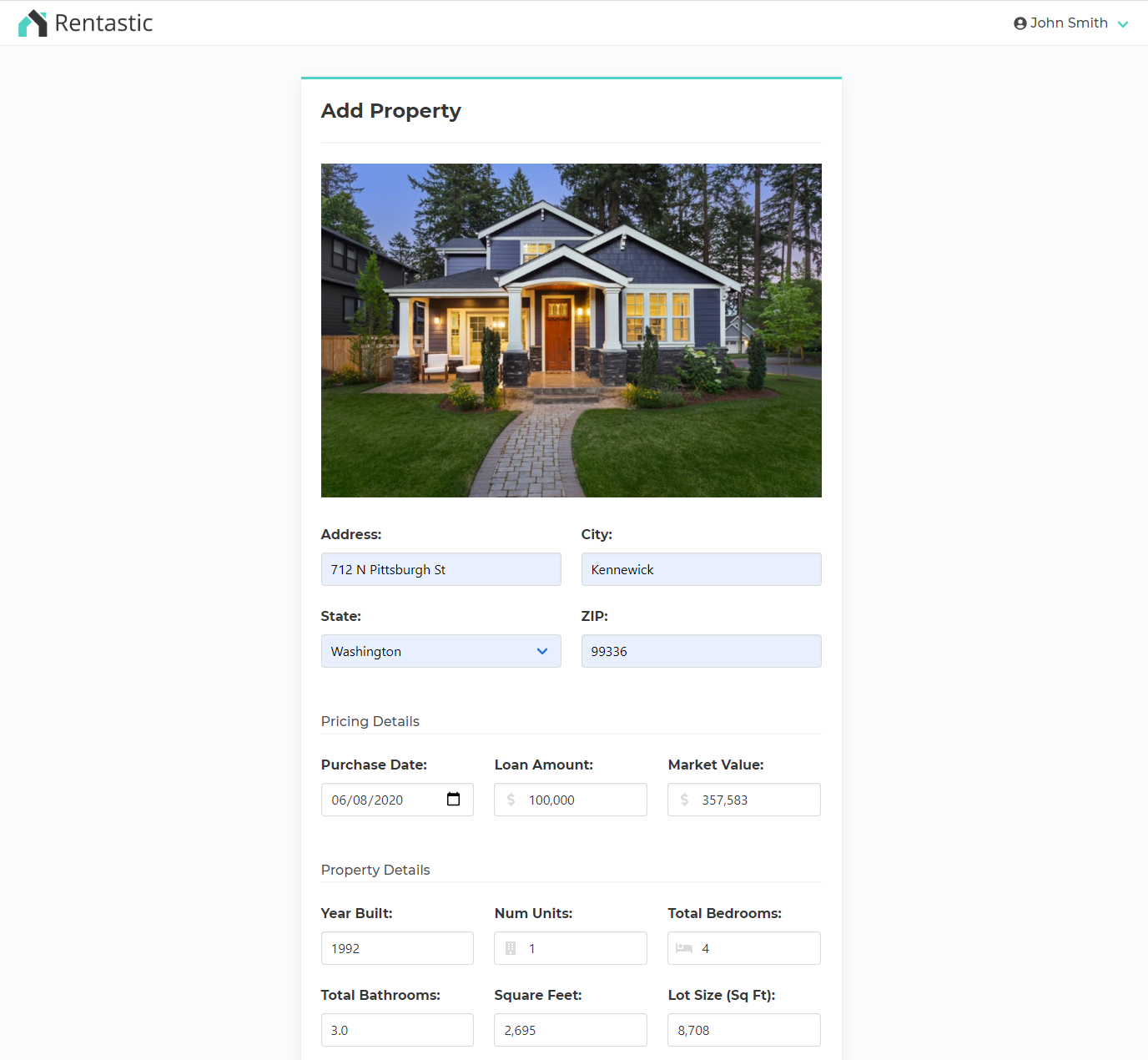 Screenshot showing how to add a property