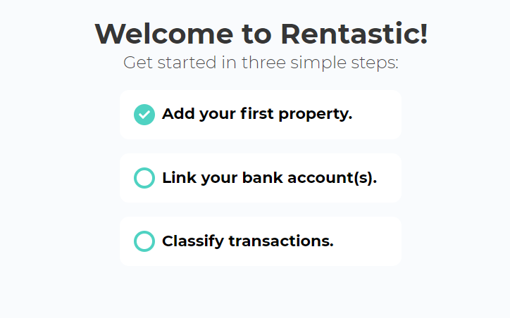 Rentastic quick start guide step 2: Linking a bank account