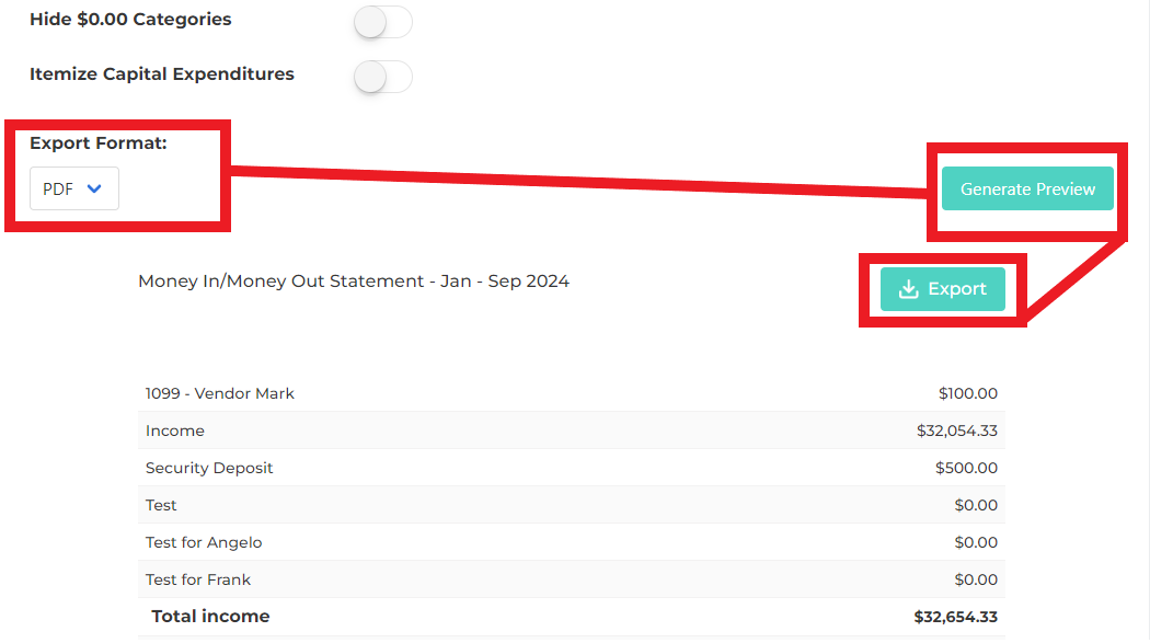 Generate Your Rentastic Report and Export as CSV/PDF